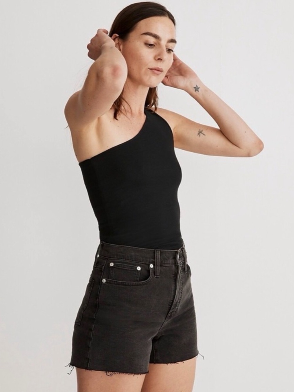 Madewell High-Rise Denim Shorts in Black Size 29